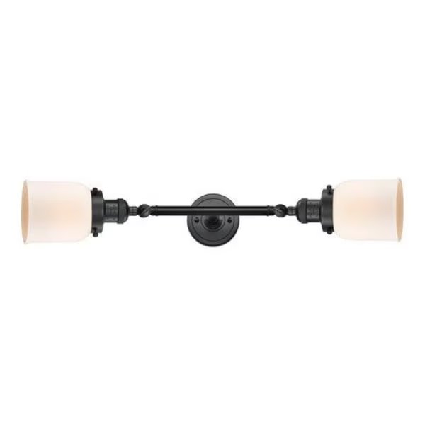 2 Light Vertical Bath Vanity Light, Innovations Lighting, Mfr#: 208L-BK-G51-LED